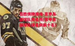 百胜棋牌游戏-意甲东部球队排名榜(意甲东部球队排名榜前十名)